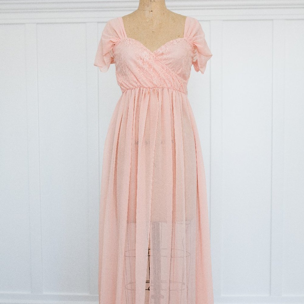 Maternity coral floral dress